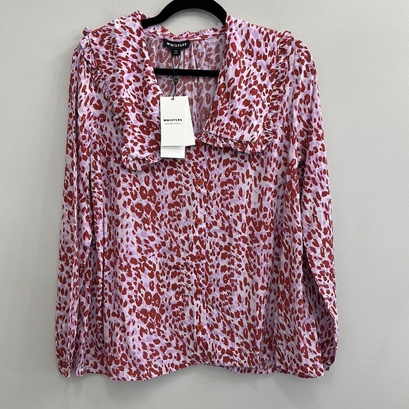 NWT whistles summer cheetah collar top - Picture 5 of 8